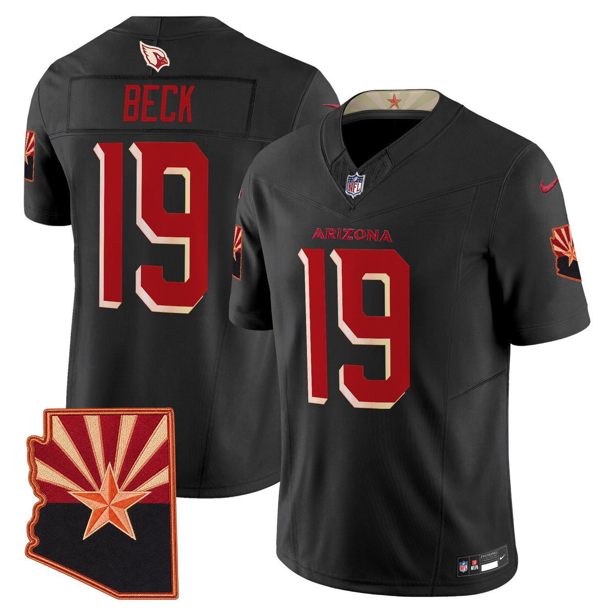 Men's Arizona Cardinals 2025 Rivalries Vapor Limited Jersey - All Stitched - Black - Carson Beck — view 1