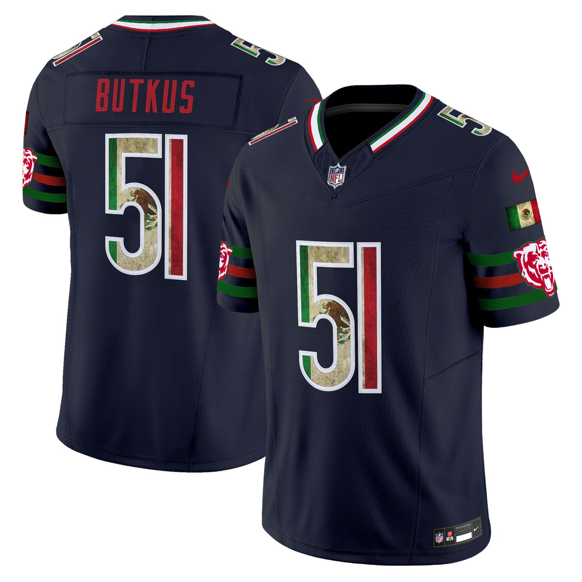 Men's Chicago Bears Mexico Vapor Limited Jersey - All Stitched - Navy - Dick Butkus — view 1