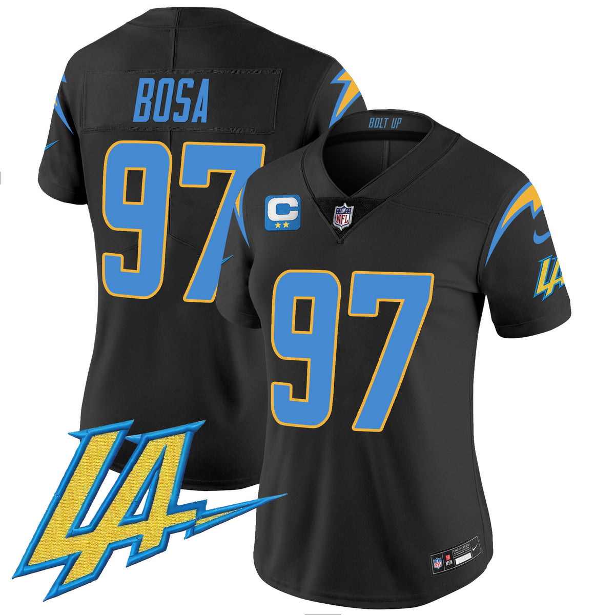 Women's Chargers Vapor Limited Jersey V2 - All Stitched - Black - Joey Bosa — view 1