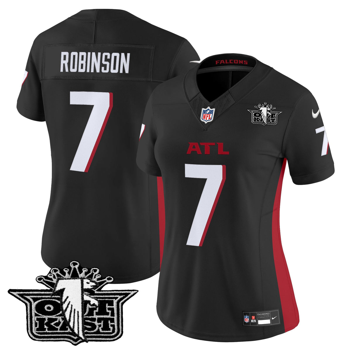 Women's Outkast x Atlanta Falcons 2025 Vapor Limited Jersey - All Stitched - Black - Bijan Robinson — view 1