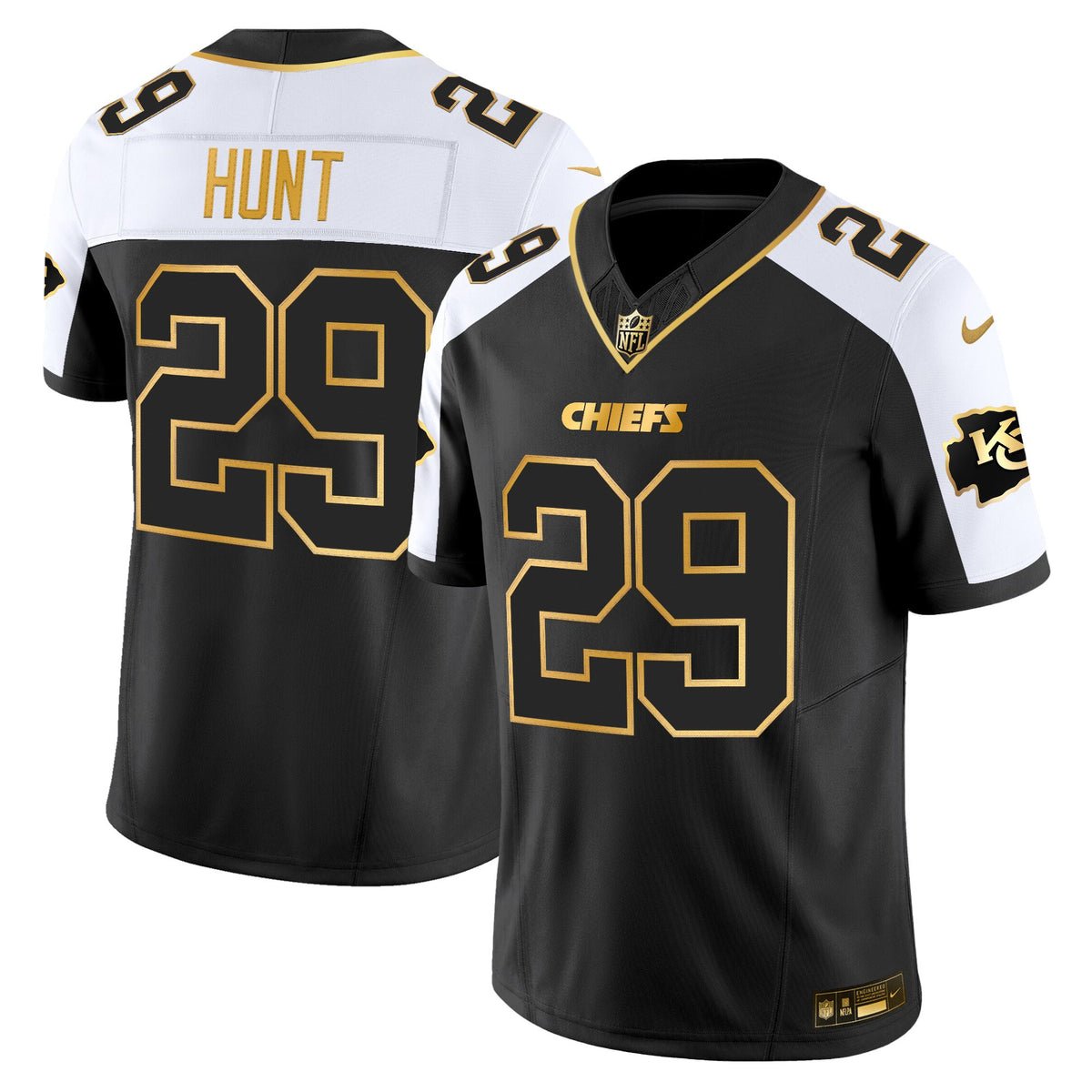 Men's Kansas City Chiefs 2025 Gold Vapor Limited Jersey - All Stitched - Alternate - Kareem Hunt — view 1