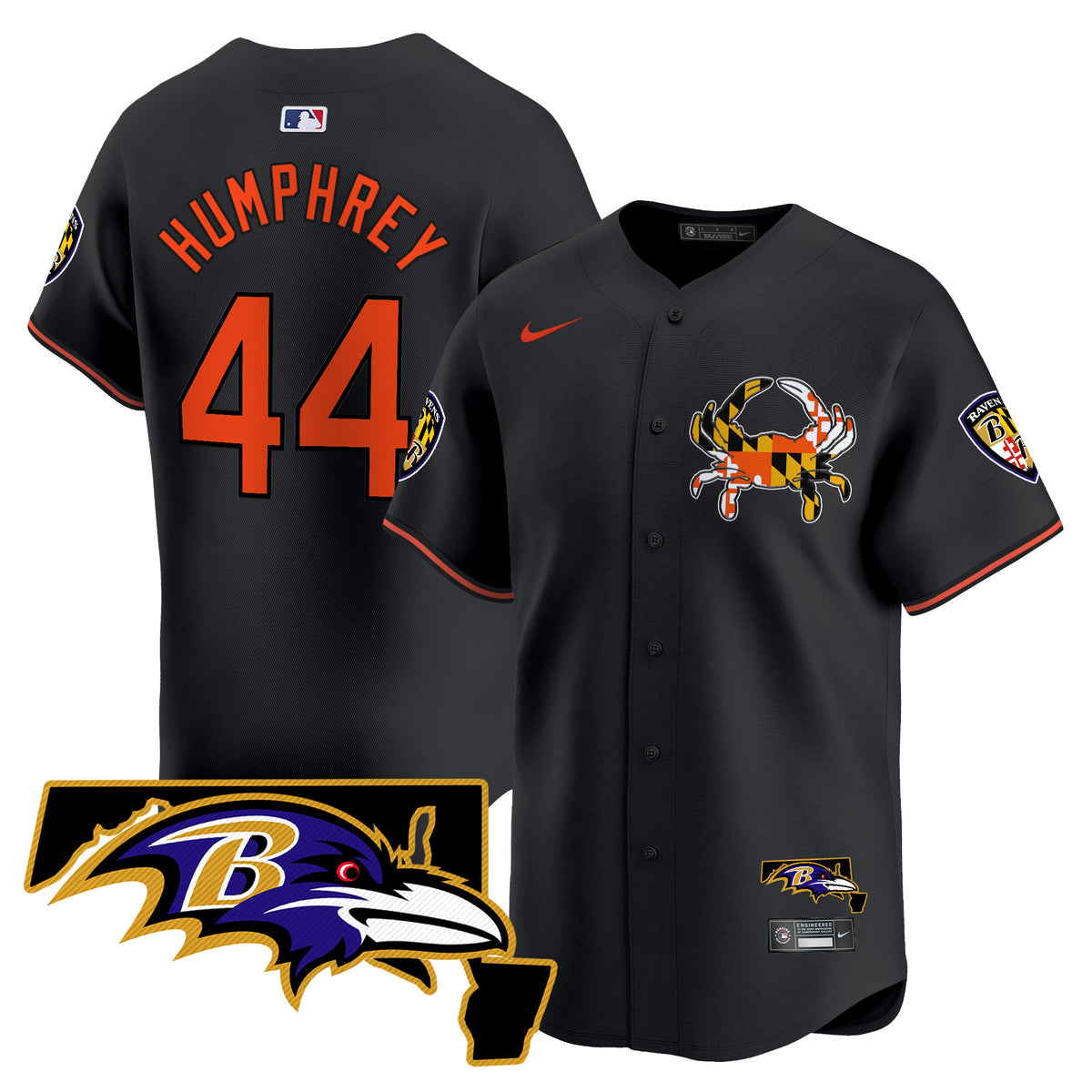 Men's Baltimore Ravens 2024 Vapor Premier Baseball Jersey - All Stitched - Black - Marlon Humphrey — view 1