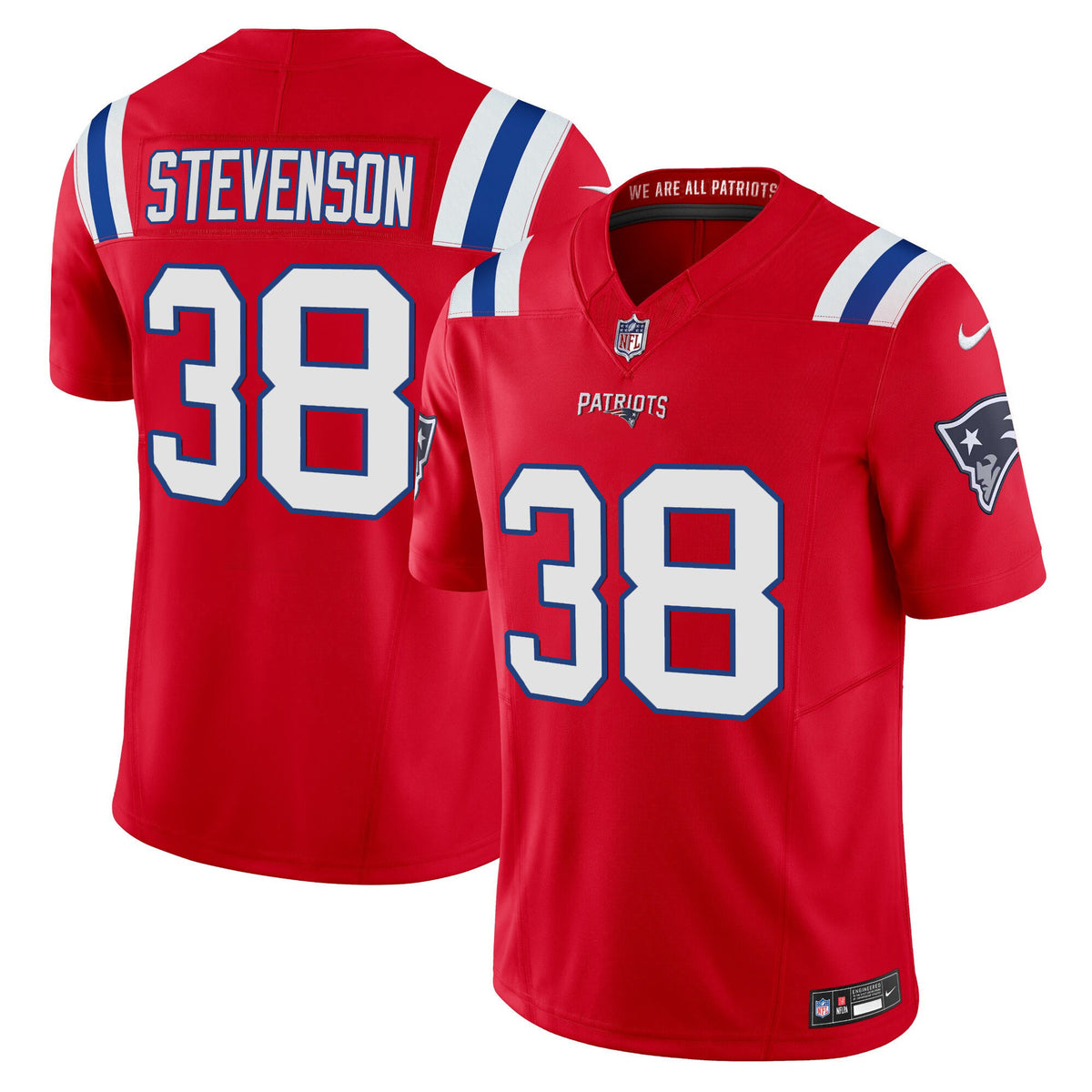 Men's Patriots Vapor Limited Jersey - All Stitched - Red - Rhamondre Stevenson — view 1