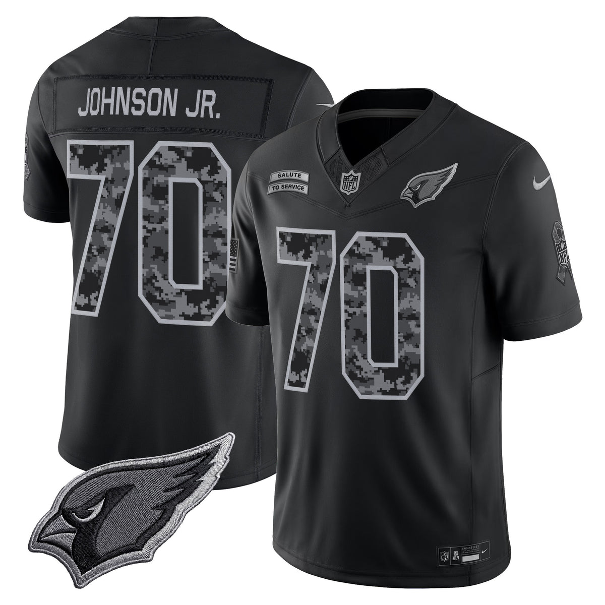 Arizona Cardinals 2026 Salute to Service Vapor Limited Jersey - All Stitched - Paris Johnson Jr — view 1