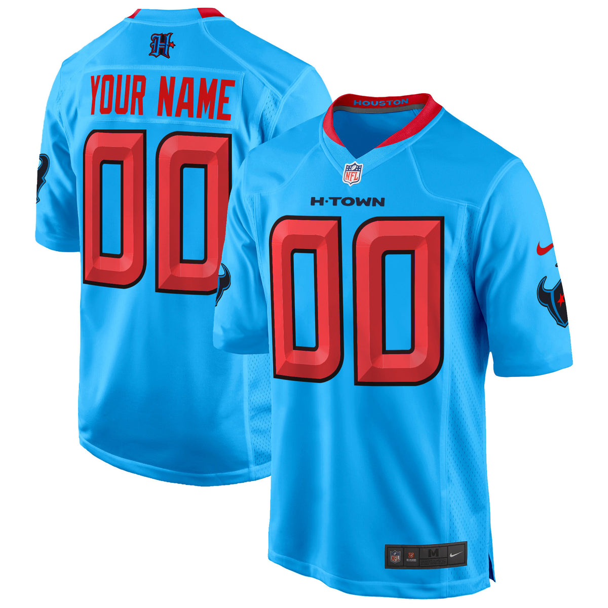 Houston Texans 2024 Game Custom Jersey - All Stitched - Blue — view 1