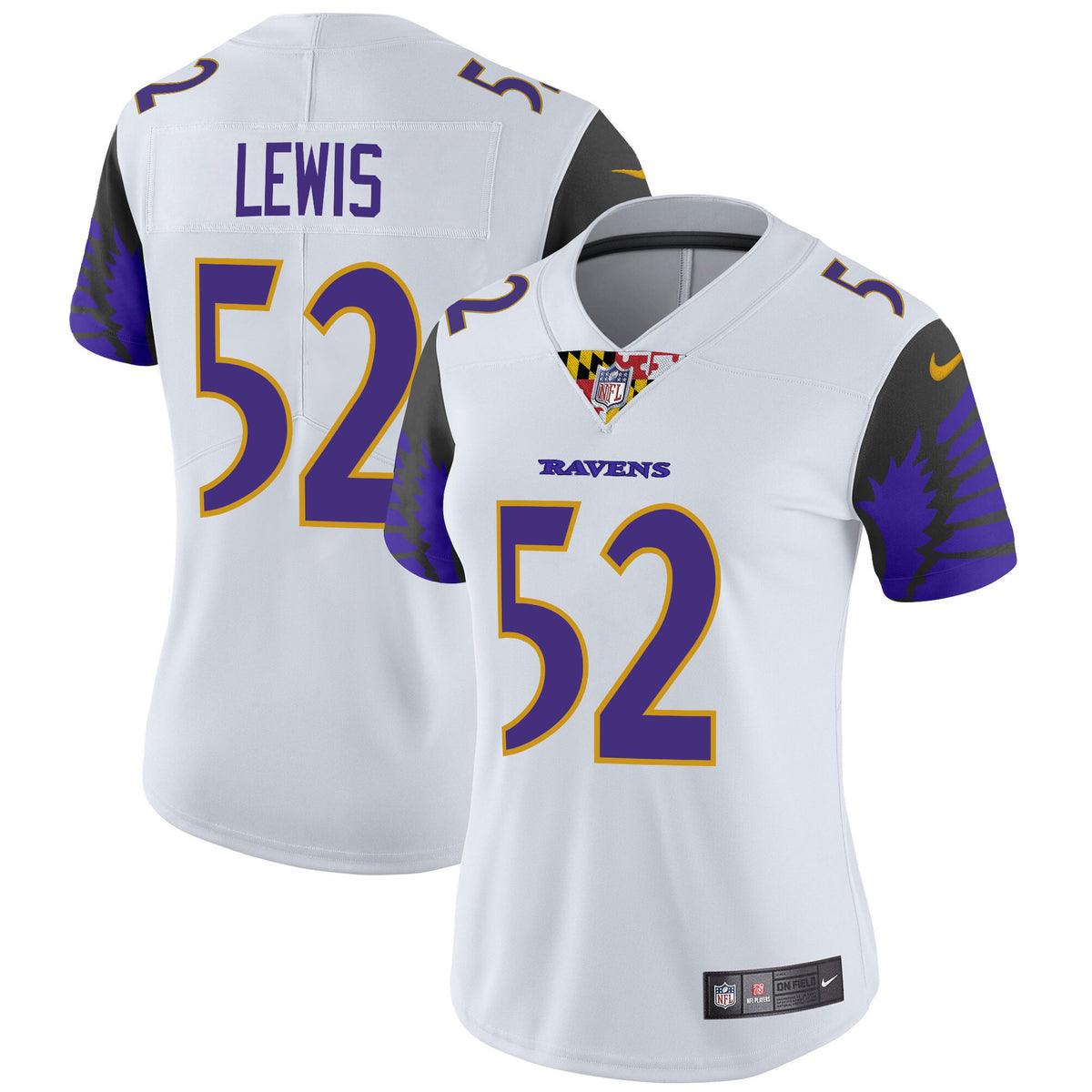Women's Ravens Special Vapor Limited Jersey - All Stitched - White - Ray Lewis — view 1