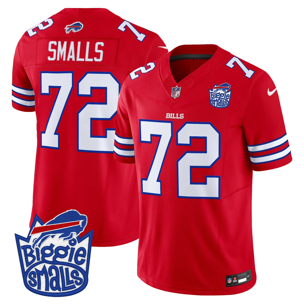 Men's Biggie Smalls × Buffalo Bills Vapor Limited Jersey - All stitched - Red - Biggie Smalls — view 1