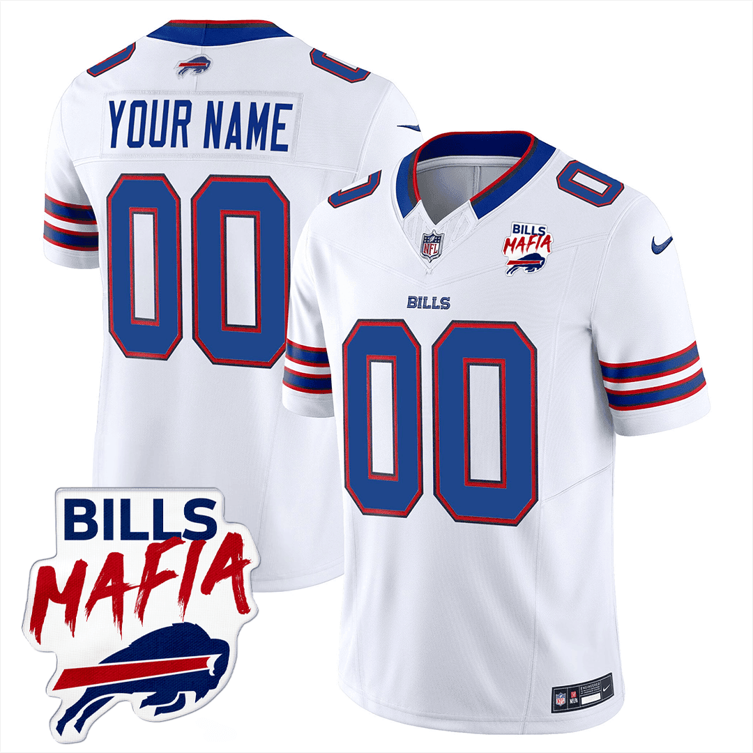 Buffalo Bills Bills Mafia Patch Patch Limited Jersey - All Stitched - White — view 1