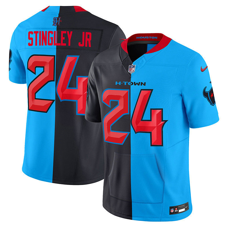Men's Houston Texans 2024 Vapor Hand Warmer Jersey - All Stitched - Split - Derek Stingley Jr — view 1
