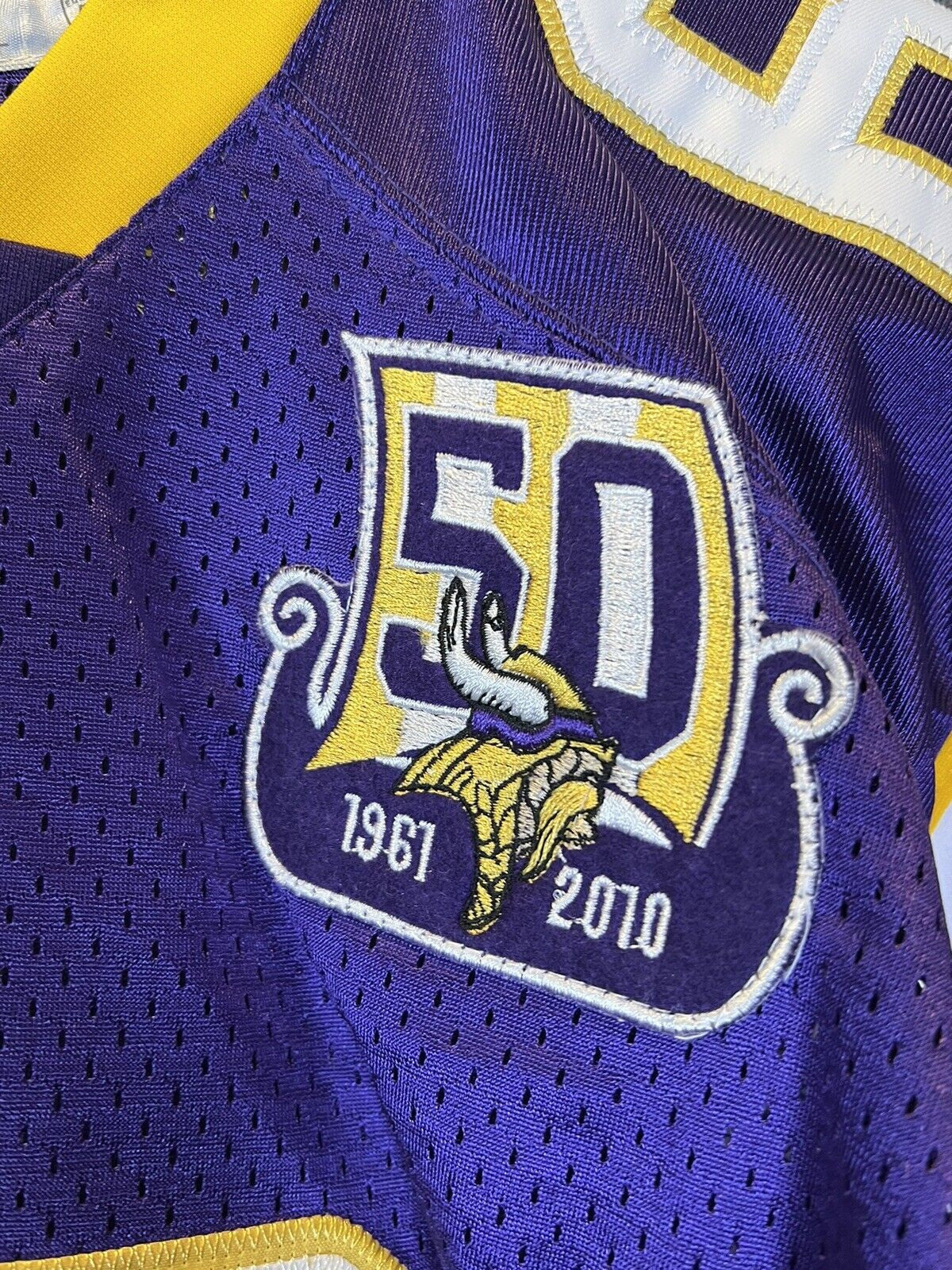 Jared Allen Minnesota Vikings Purple 50th Patch Jersey - All Stitched - Jared Allen — view 1