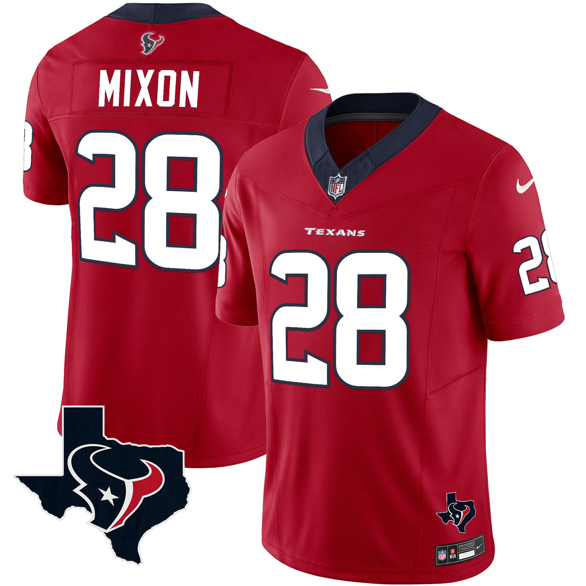 Joe Mixon Houston Texans Vapor Limited Jersey - All Stitched - Red — view 1