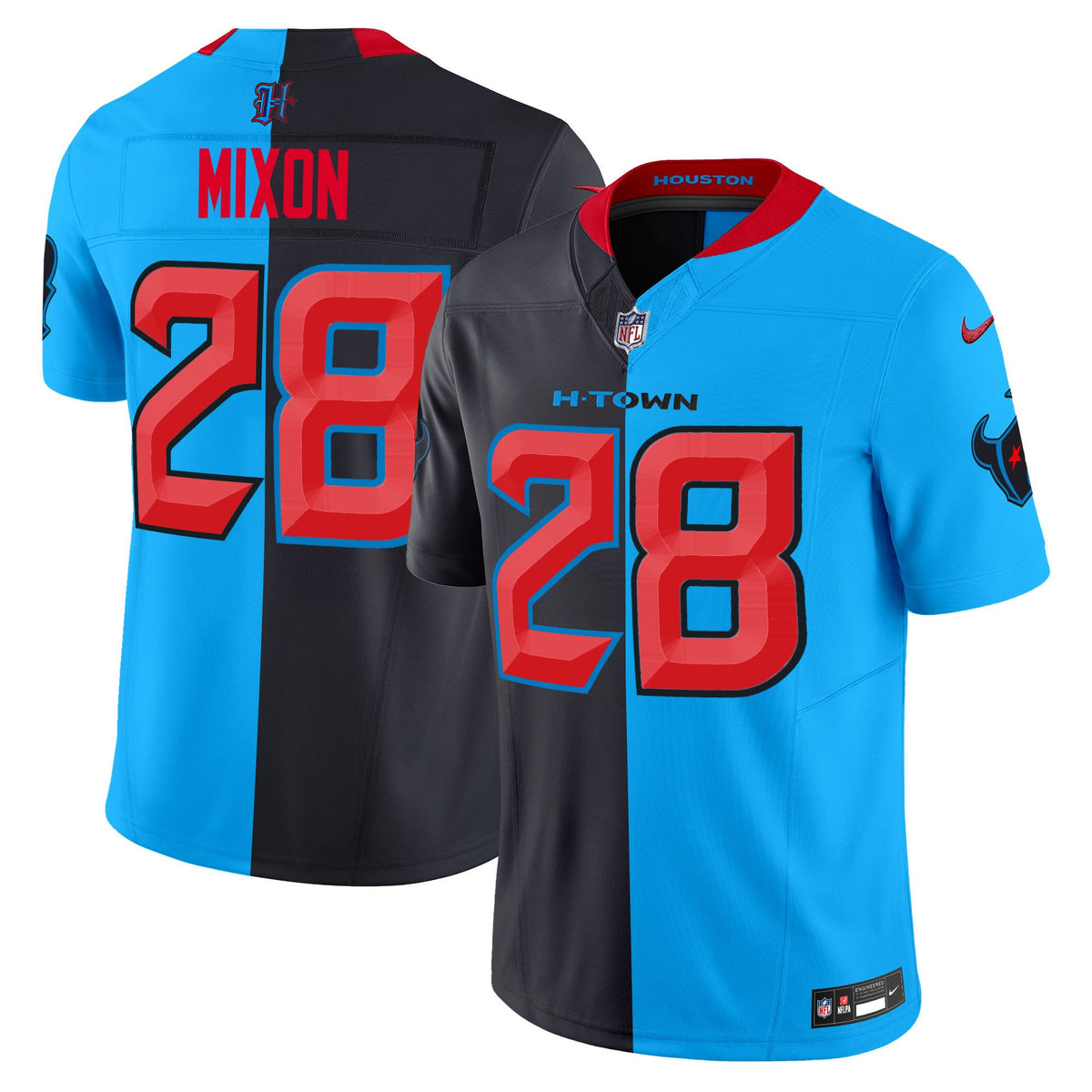 Men's Houston Texans 2024 Vapor Limited Jersey V2 - All Stitched - Split - Joe Mixon — view 1