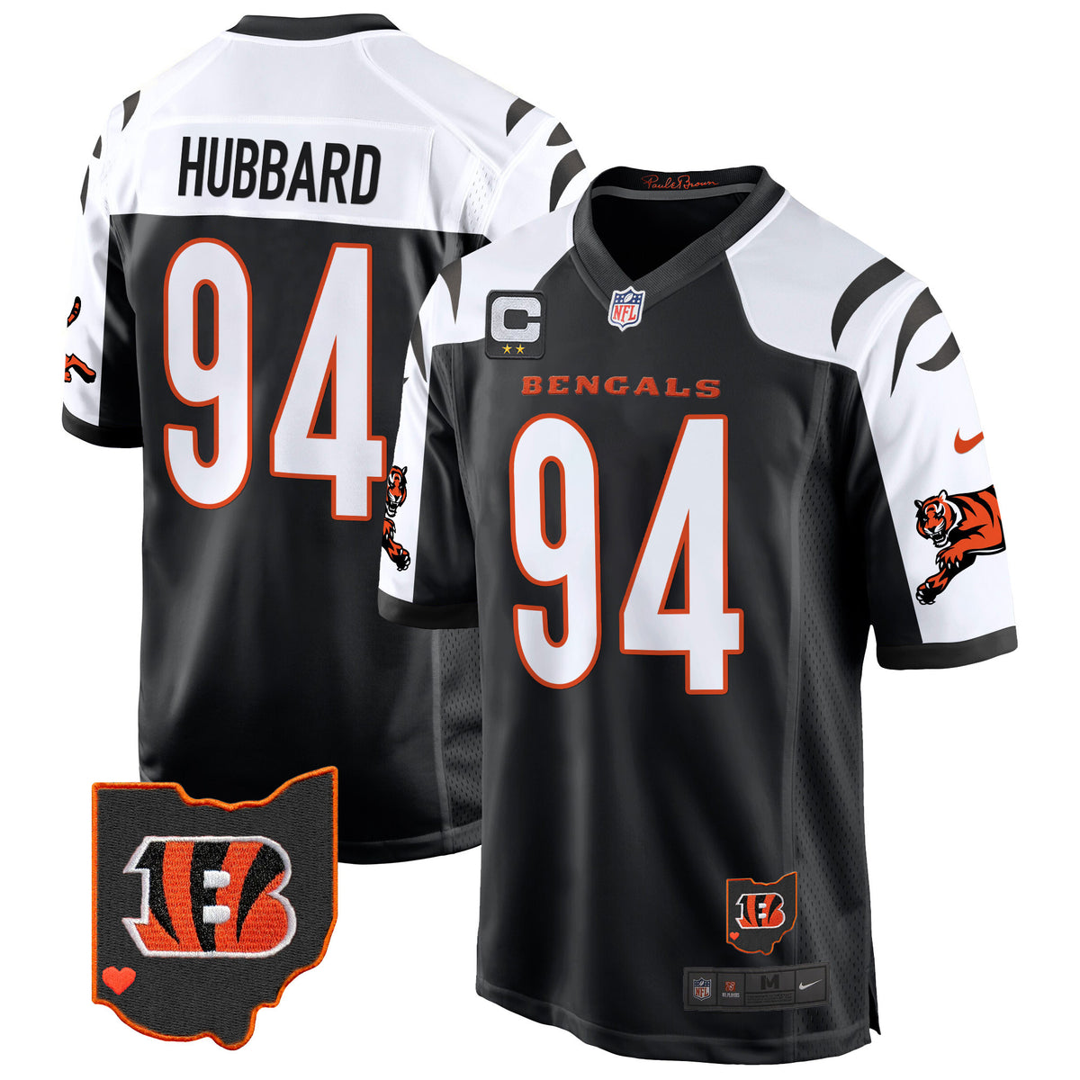 Men's Cincinnati Bengals 2024 Game Jersey - All Stitched - Black Alternate - Sam Hubbard — view 1