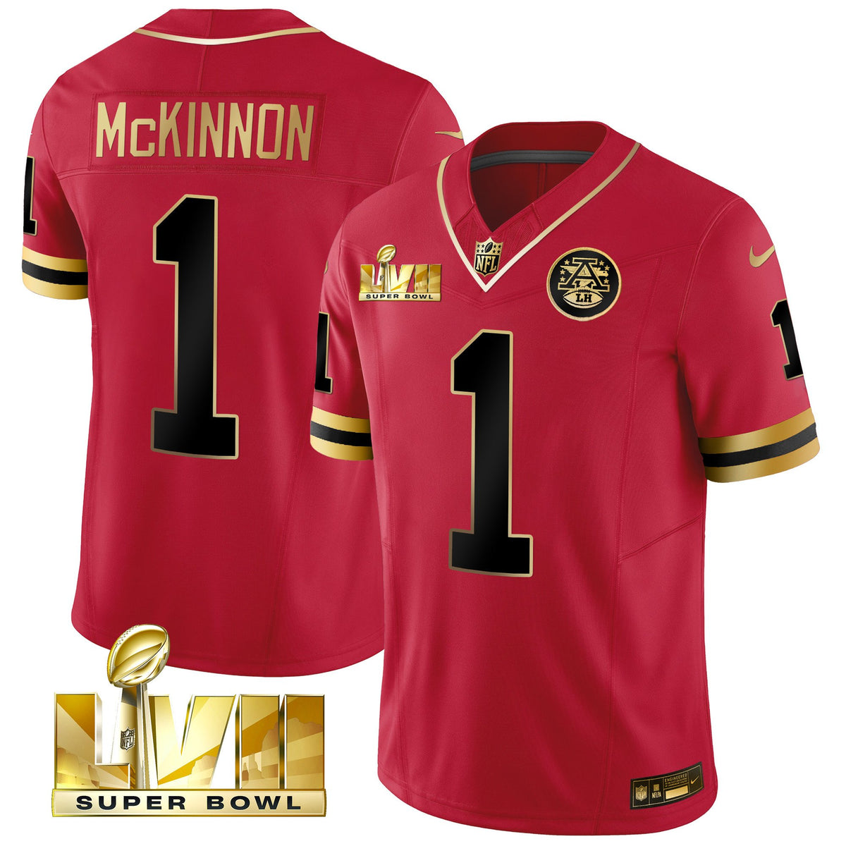 Men's Chiefs Throwback Limited Vapor Jersey - All Stitched - Black Red - Jerick McKinnon — view 1