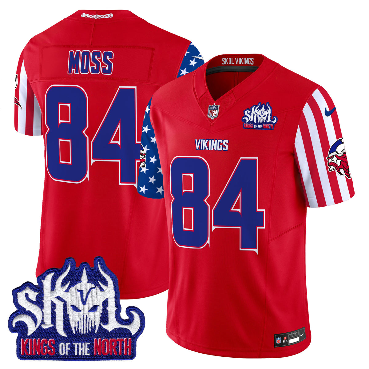 Men's Minnesota Vikings American Style Vapor Limited Jersey - All Stitched - Red - Randy Moss — view 1