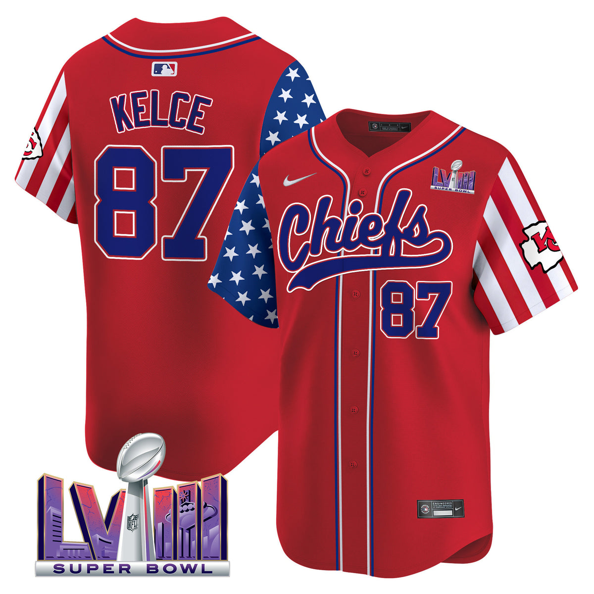 Men's Chiefs 2024 American Style Vapor Premier Limited Jersey - All Stitched - Red - Travis Kelce — view 1