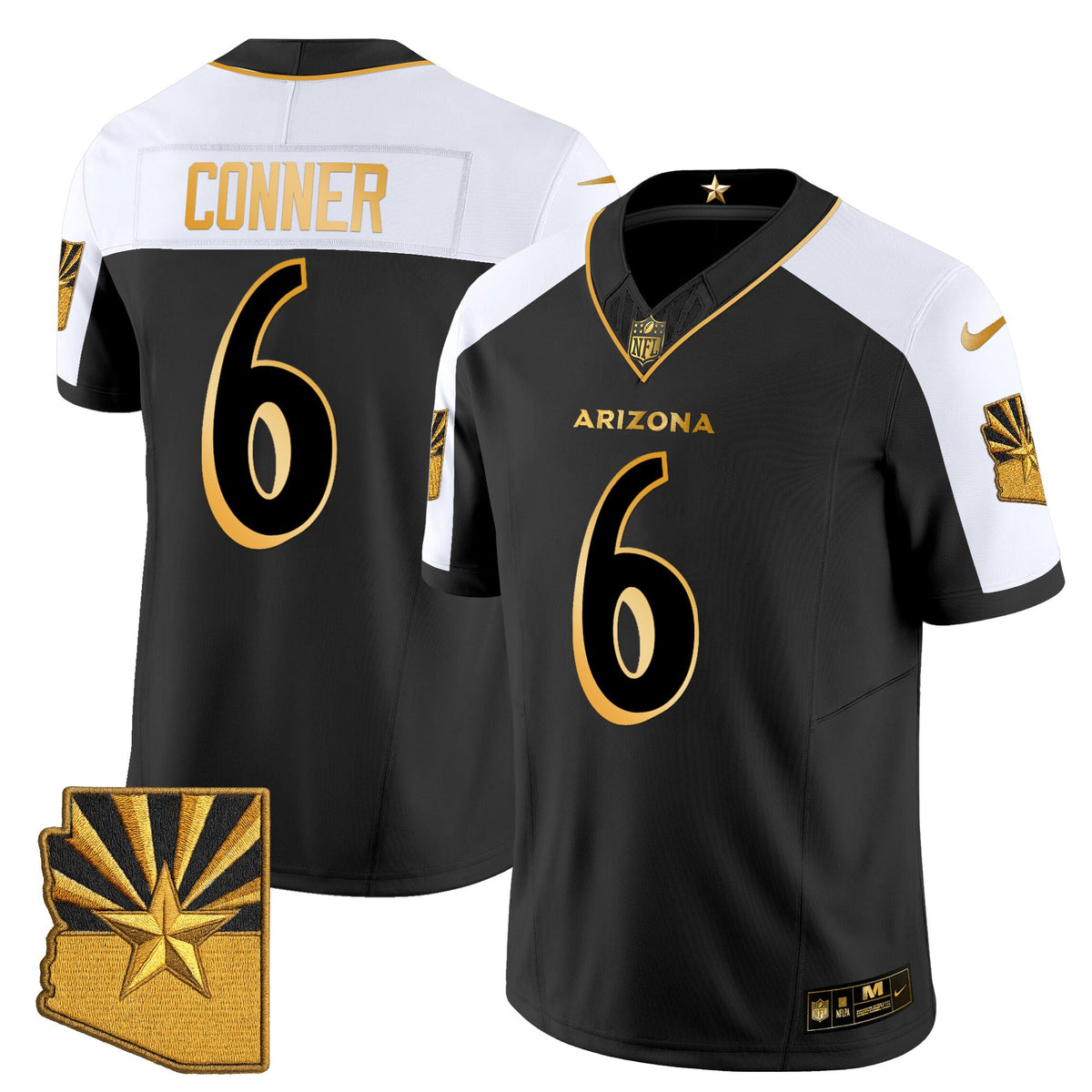 Men's Arizona Cardinals 2025 Rivalries Gold Vapor Limited Jersey - All Stitched - Alternate - James Conner — view 1