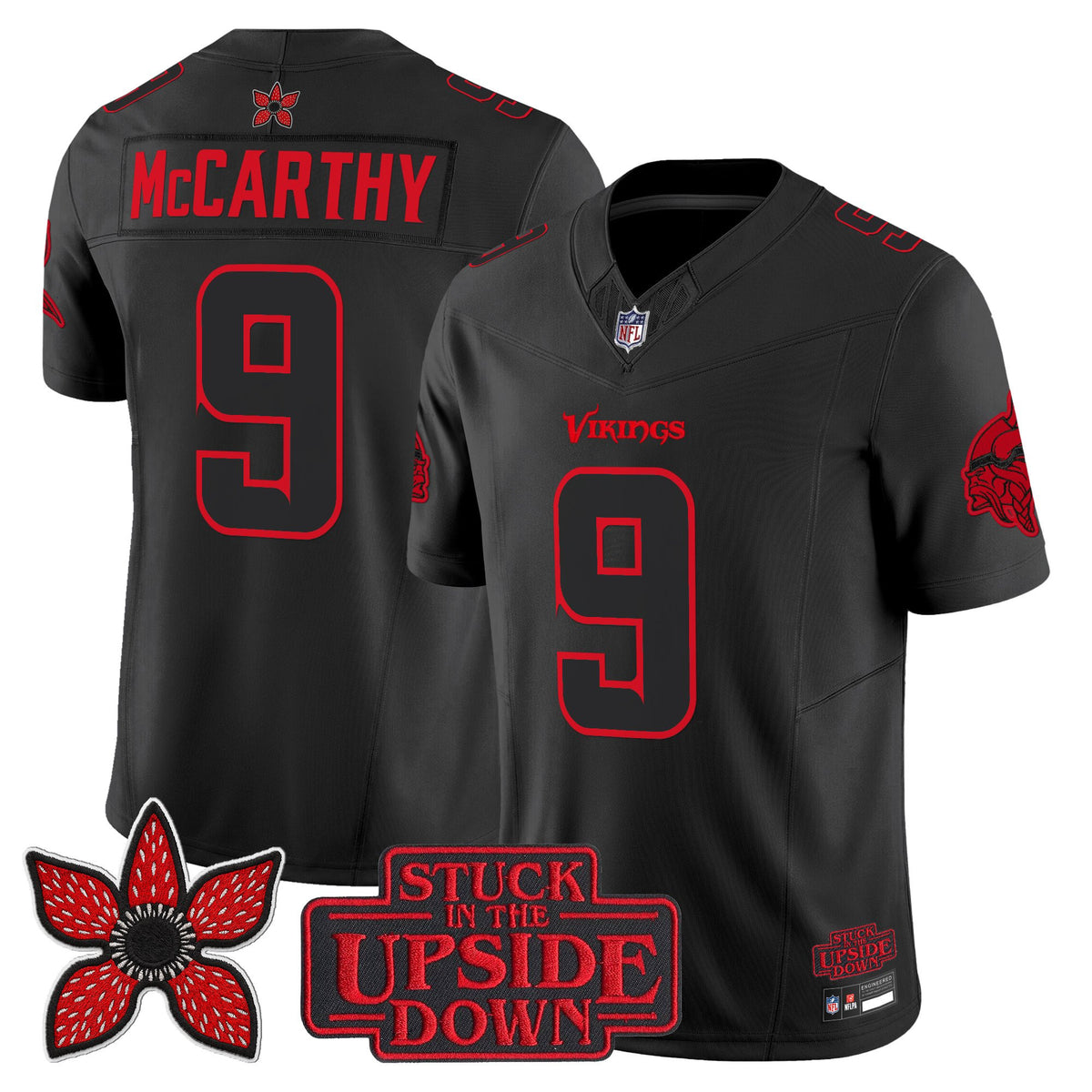 Minnesota Vikings 'Stranger Things Edition' Vapor Limited Jersey - All Stitched - J.J.McCarthy — view 1