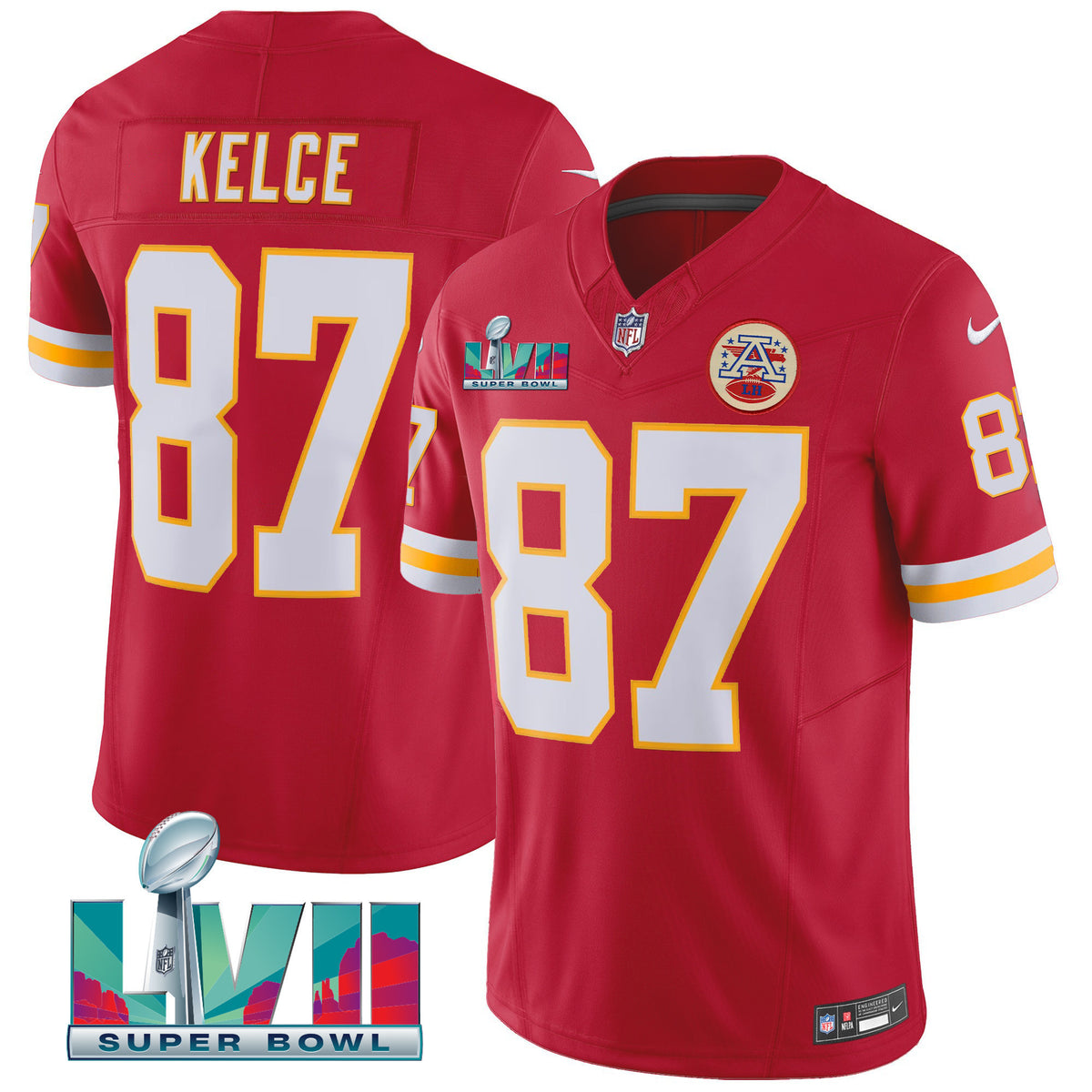 Men's Chiefs Throwback Limited Vapor Jersey - All Stitched - Red - Travis Kelce — view 1