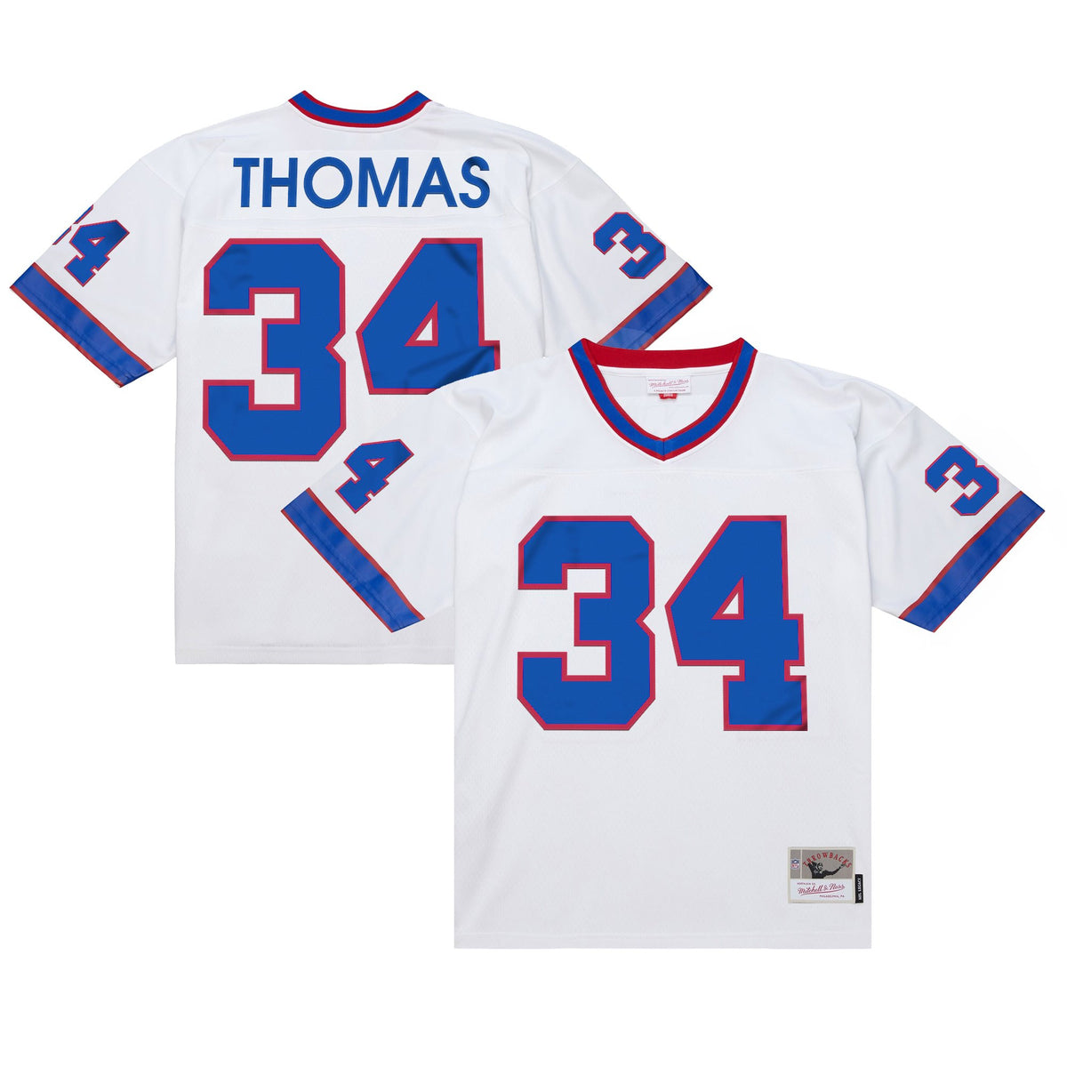 Men's Buffalo Bills Throwback Player Jersey - All Stitched - White - Thurman Thomas — view 1