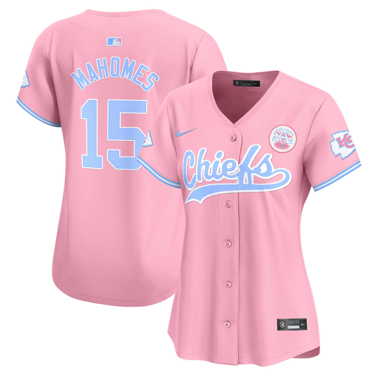 Women's Chiefs Bubblegum Pink Vapor Premier Limited Jersey - All Stitched - Pink - Patrick Mahomes — view 1