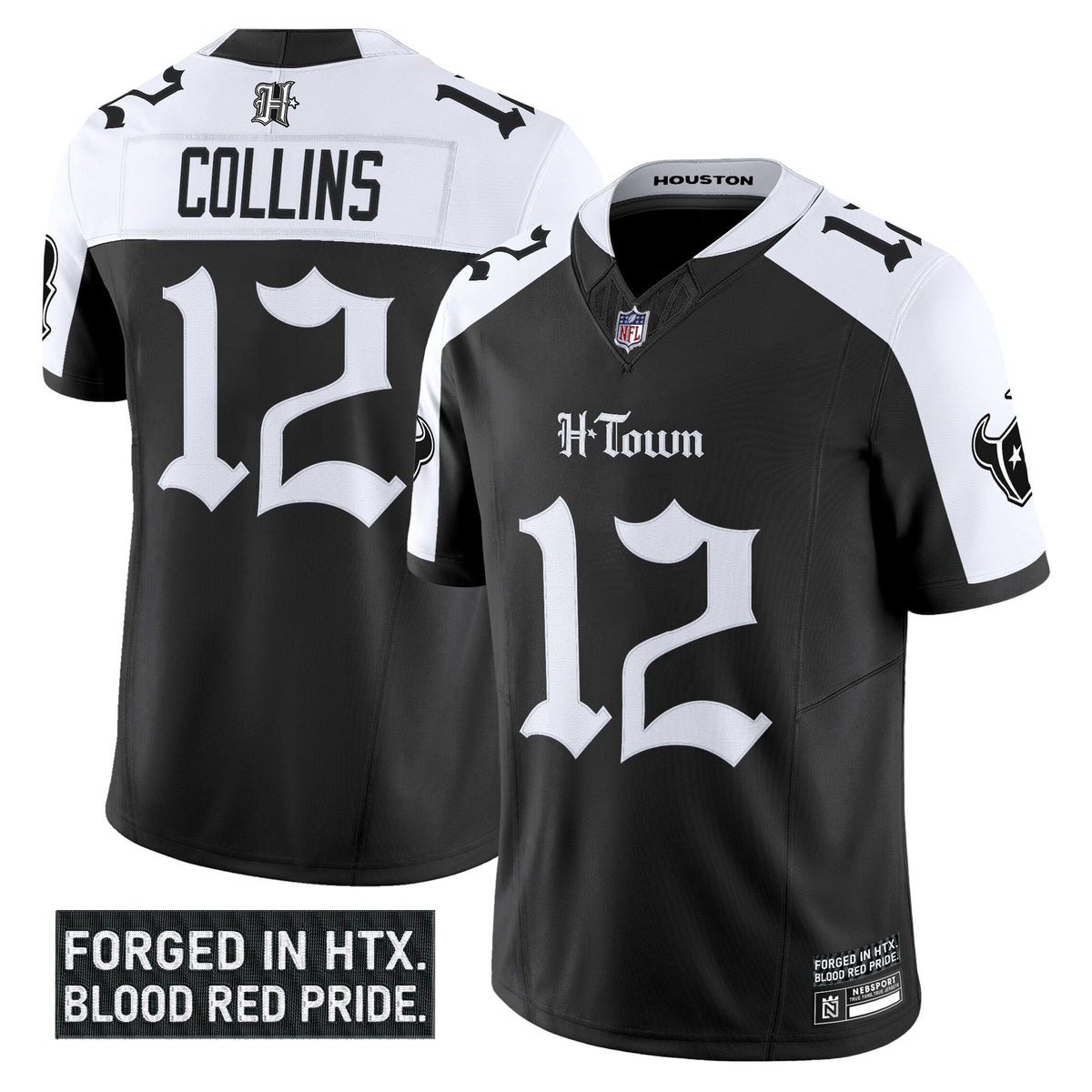 Men's Houston Texans 'Gothic Lone Star Shadows Edition' Vapor Limited Jersey - All Stitched - Alternate - Nico Collins ~0132132 — view 1