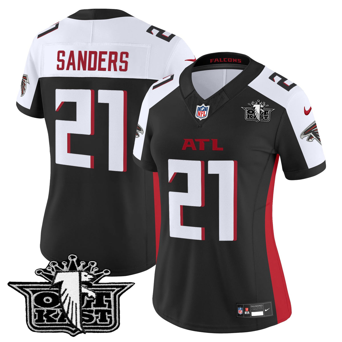 Women's Outkast x Atlanta Falcons 2025 Vapor Limited Jersey - All Stitched - Black Alternate - Deion Sanders — view 1