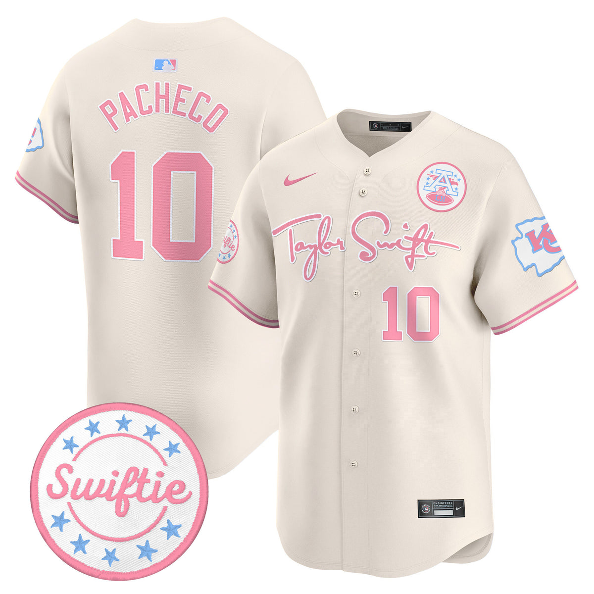 Unisex Chiefs Taylor Swift Bubblegum Pink Vapor Premier Limited Jersey - All Stitched — view 1