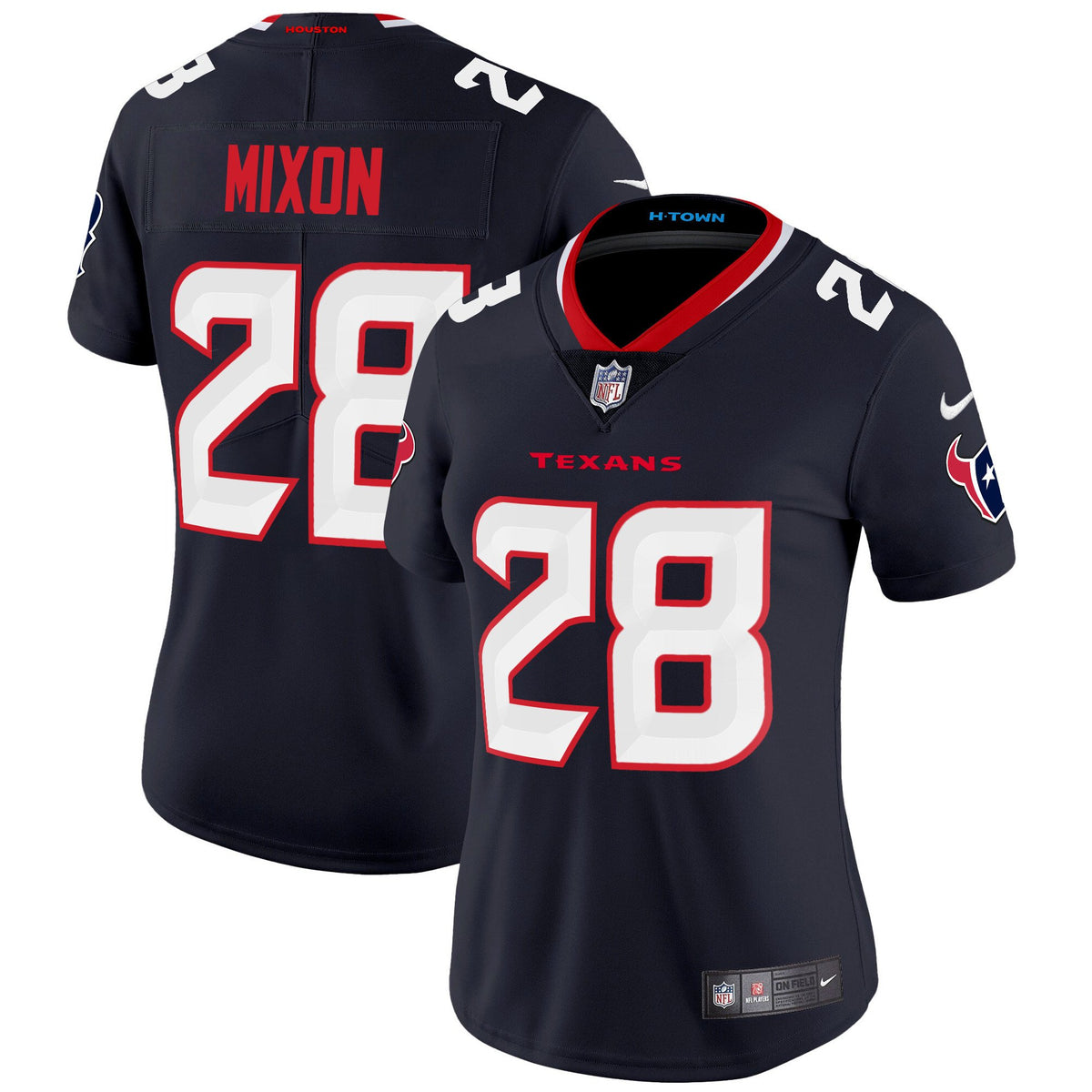 Women's Houston Texans 2024 Vapor Limited Jersey - All Stitched - Navy - Joe Mixon — view 1