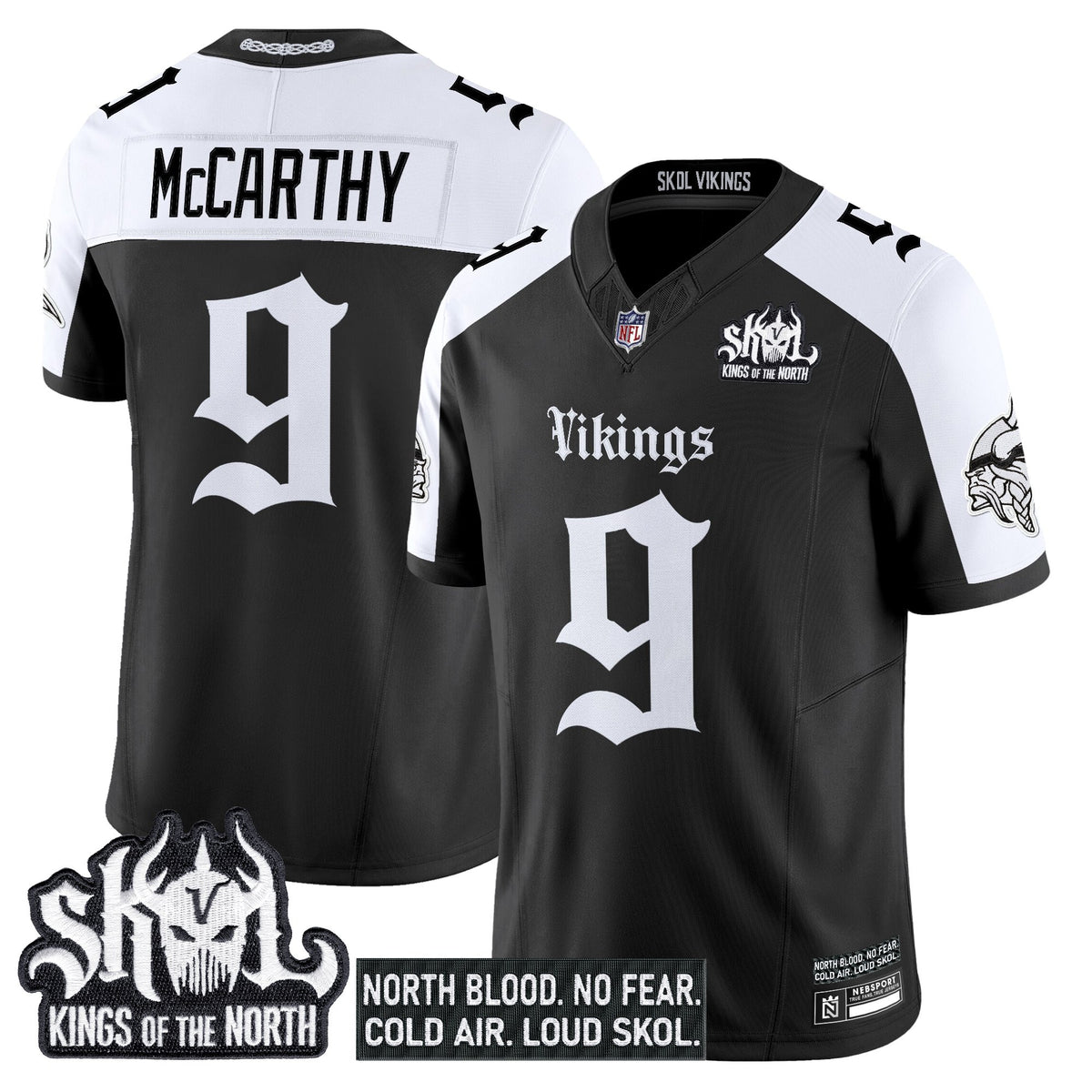 Men's Minnesota Vikings 'Gothic Norseblood Edition' Vapor Limited Jersey - All Stitched - Alternate - J.J.McCarthy — view 1