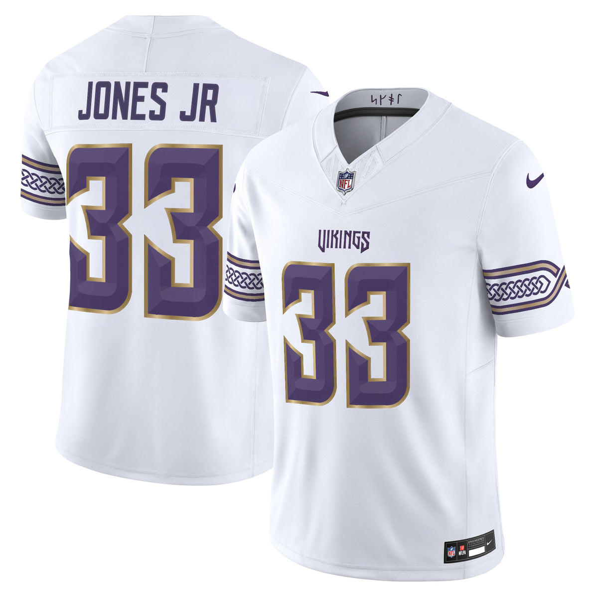 Men's Minnesota Vikings 2026 Rivalries Vapor Limited Jersey - All Stitched - White - Aaron Jones — view 1