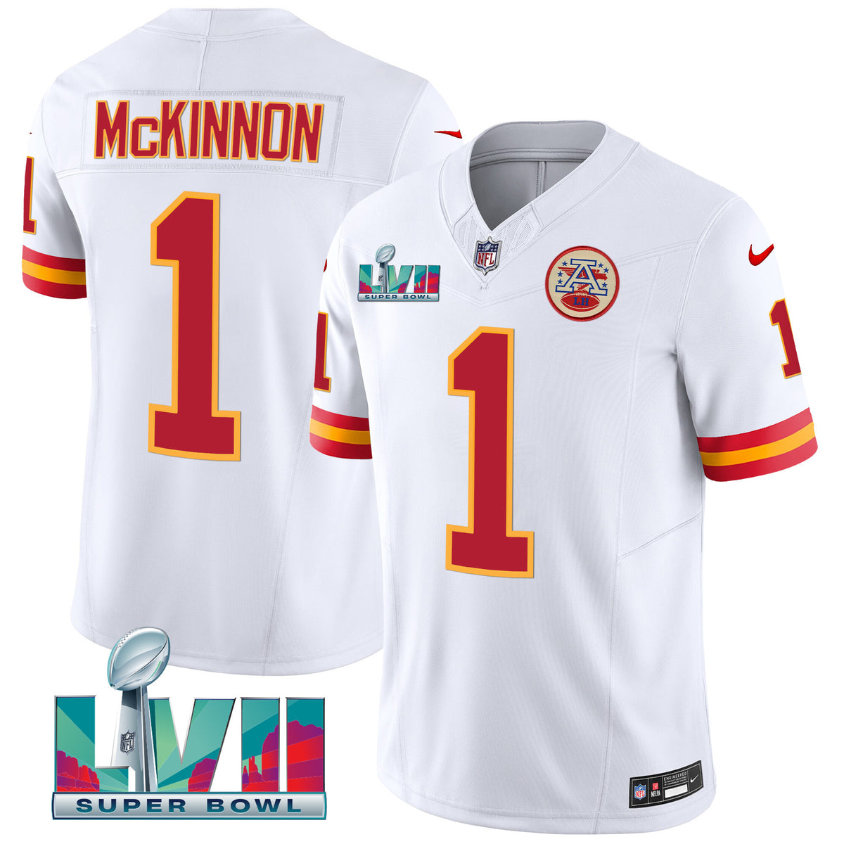Men's Chiefs Throwback Limited Vapor Jersey - All Stitched - White - Jerick McKinnon — view 1