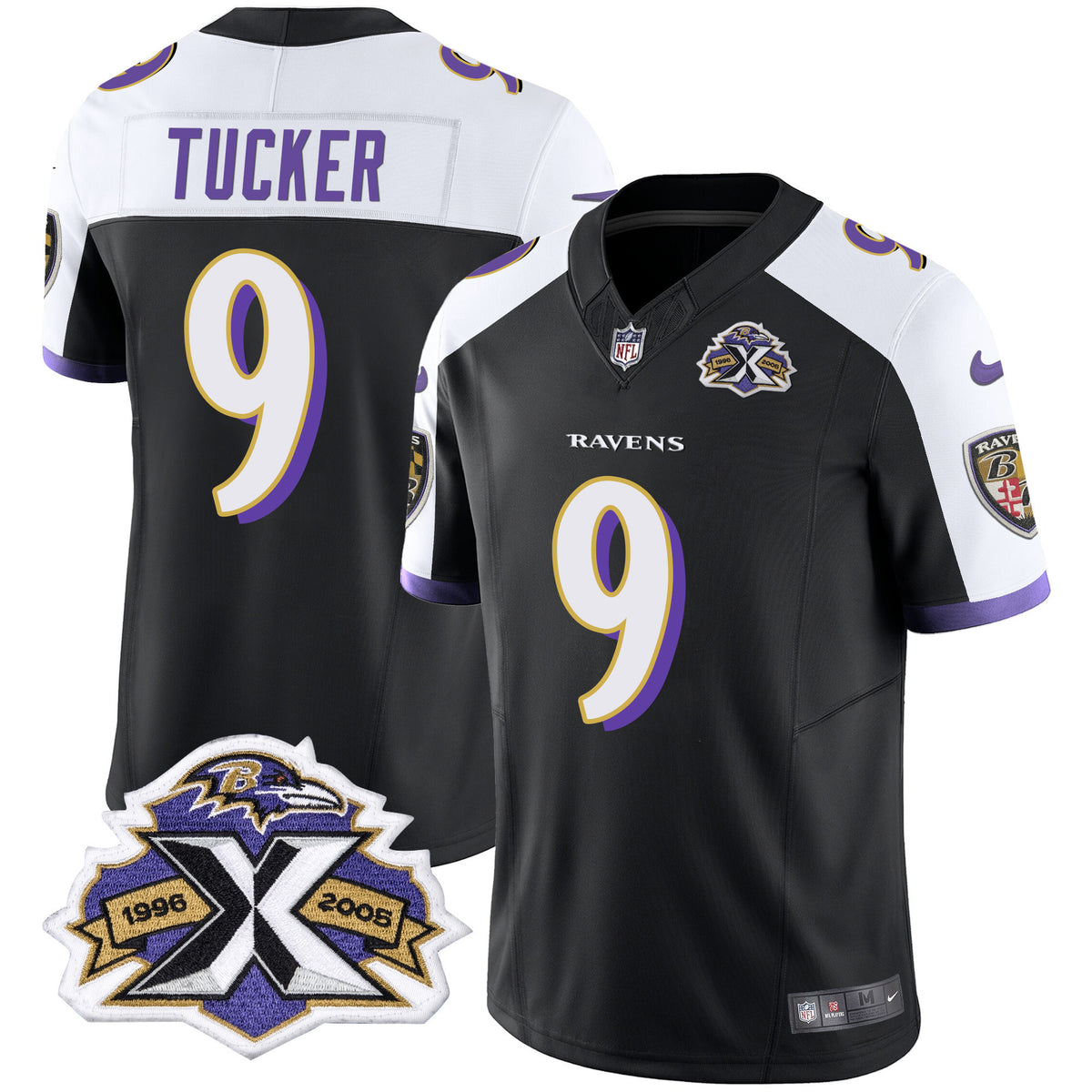 Men's Ravens 2005 Throwback Black Vapor Limited Jersey - All Stitched - Alternate - Justin Tucker — view 1