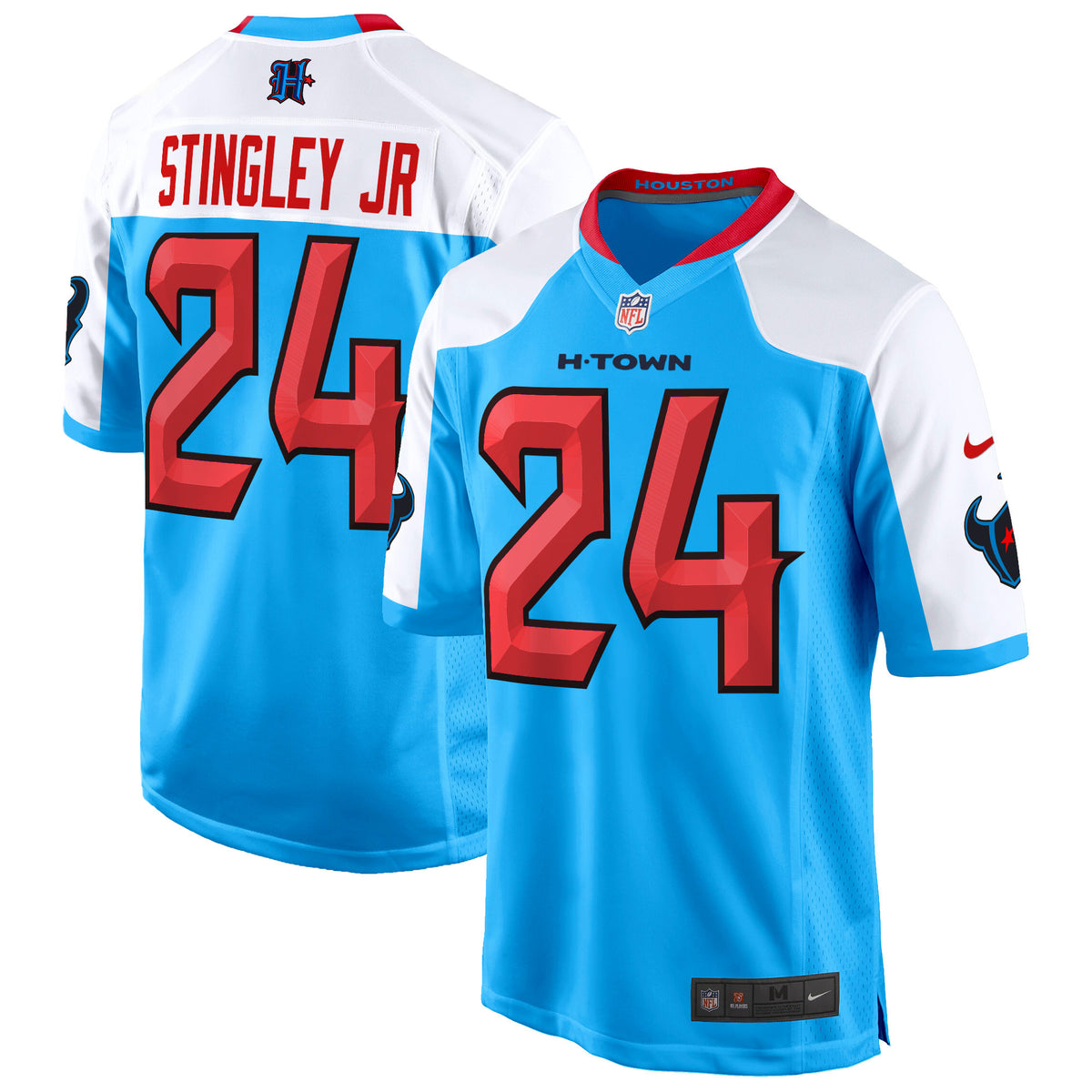 Men's Houston Texans 2024 Game Jersey - All Stitched - Blue Alternate - Derek Stingley Jr — view 1