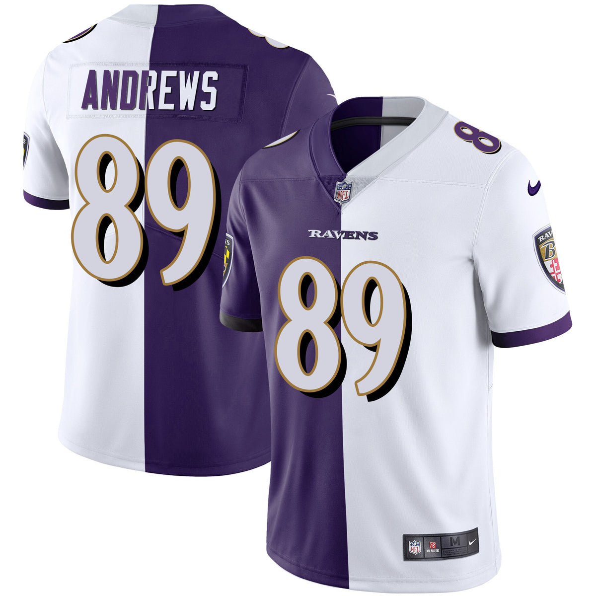 Men's Ravens Gold Vapor Jersey - All Stitched - Split - Mark Andrews — view 1
