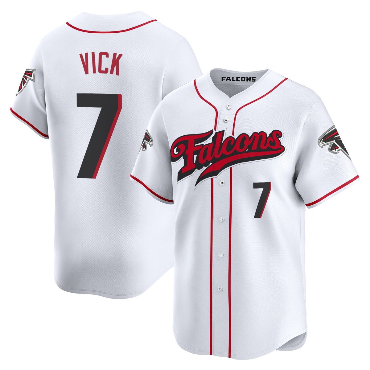 Men's Atlanta Falcons 2025 Vapor Limited Baseball Jersey - All Stitched - White - Michael Vick — view 1