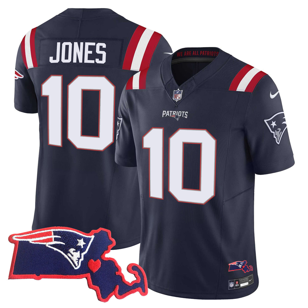 Women's Patriots Bill Belichick SB 36, 38, 39, 49, 51 Champions Vapor Jersey - All Stitched - Navy - Mac Jones — view 1