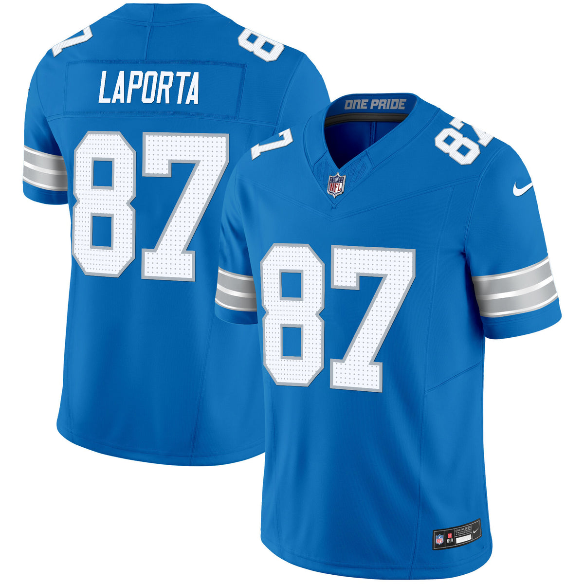 Men's Detroit Lions 2024 Vapor Limited Jersey - All Stitched - Blue - Sam Laporta — view 1