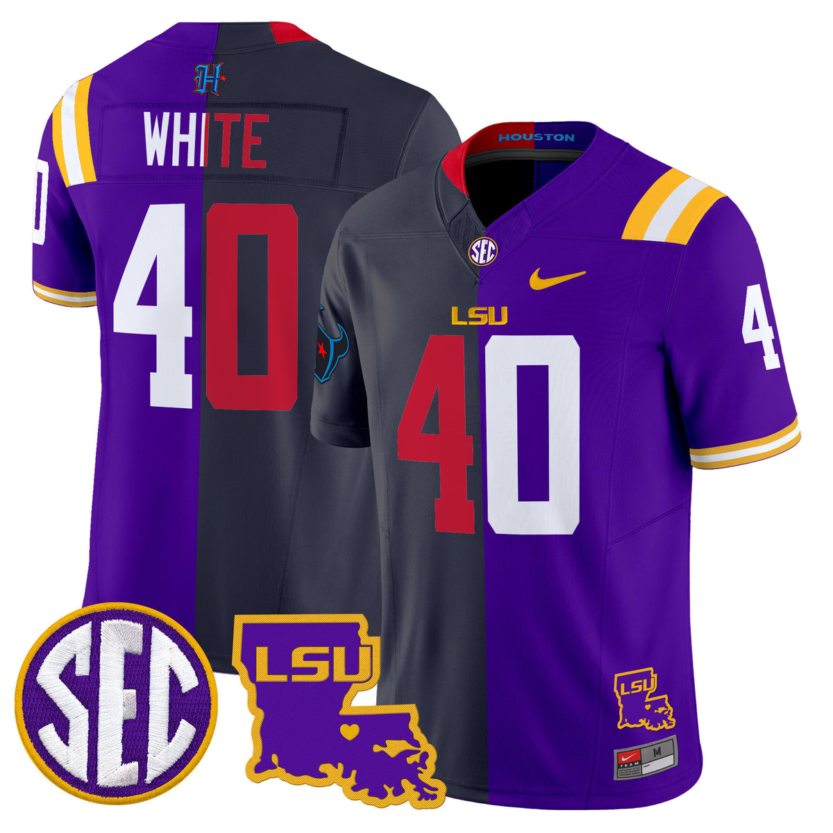 Devin White Houston Texans Split Vapor Limited Jersey - All Stitched — view 1