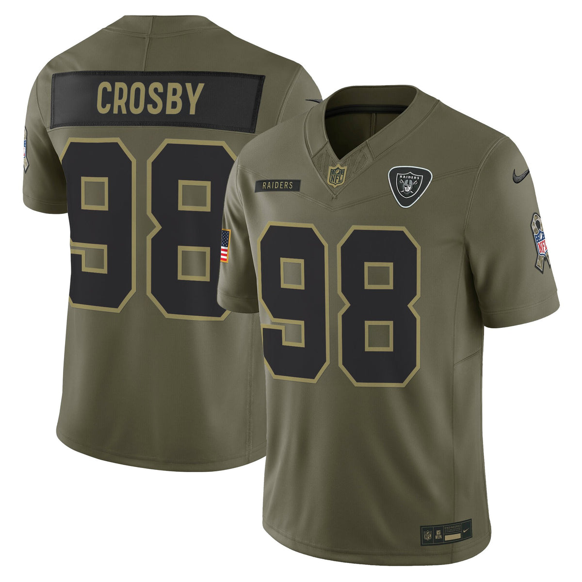 Las Vegas Raiders 2025 Salute to Service Vapor Limited Jersey - All Stitched - Maxx Crosby — view 1