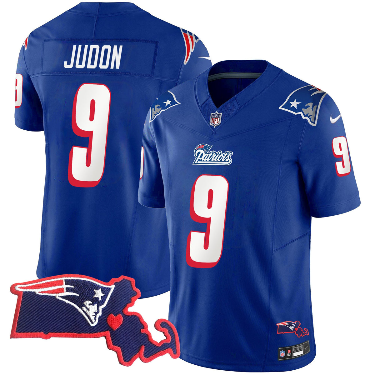 Men's Patriots 1996 Throwback State Patch Vapor Jersey - All Stitched - Royal - Matthew Judon — view 1