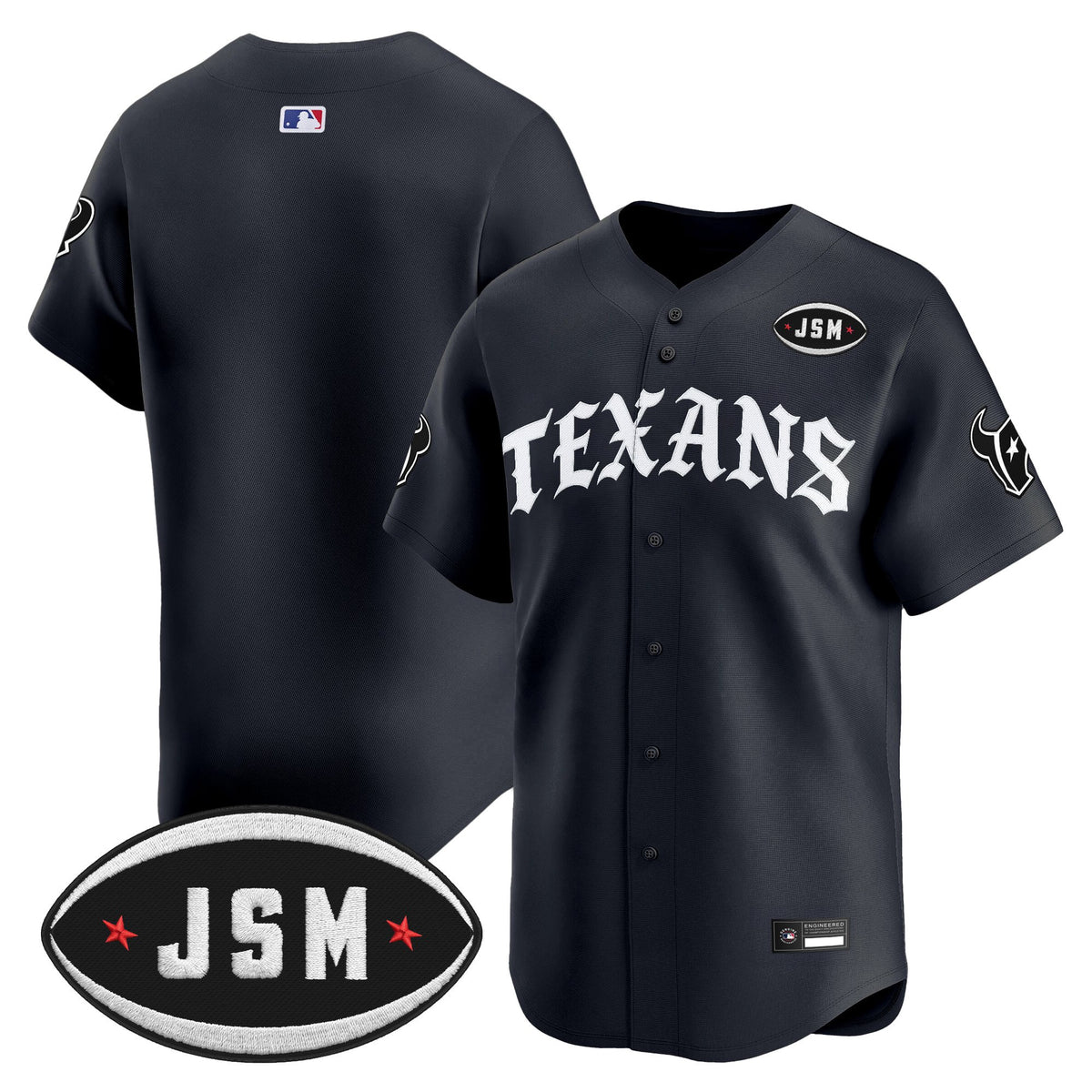 Men's Houston Texans 'Old English Edition' Vapor Premier Limited Jersey - All Stitched - Navy - Team — view 1