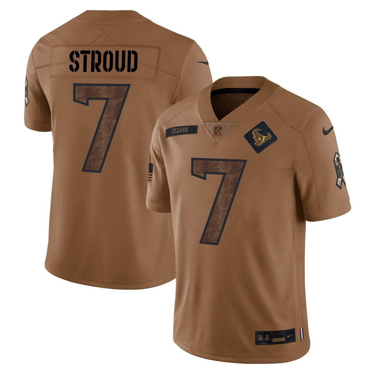 C.J. Stroud #7 Houston Texans Salute Jersey - All Stitched - Salute — view 1
