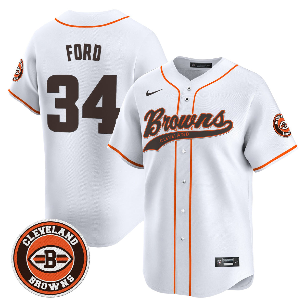 Men's Cleveland Browns 2025 Vapor Premier Limited Jersey - All Stitched - White - Jerome Ford — view 1