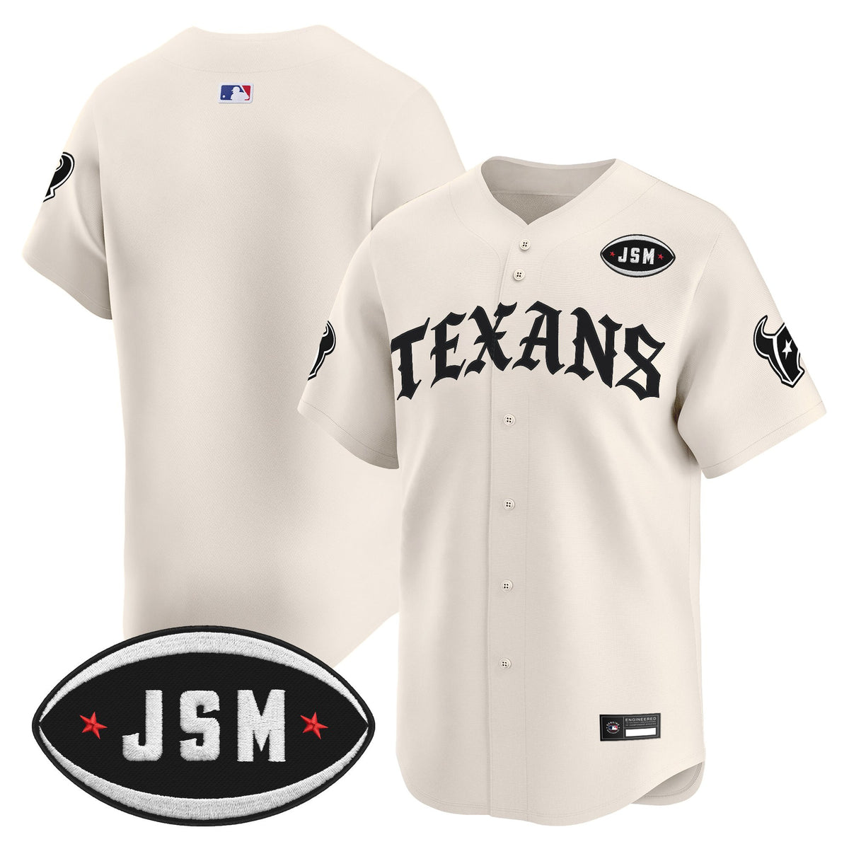 Men's Houston Texans 'Old English Edition' Vapor Premier Limited Jersey - All Stitched - Cream - Team — view 1