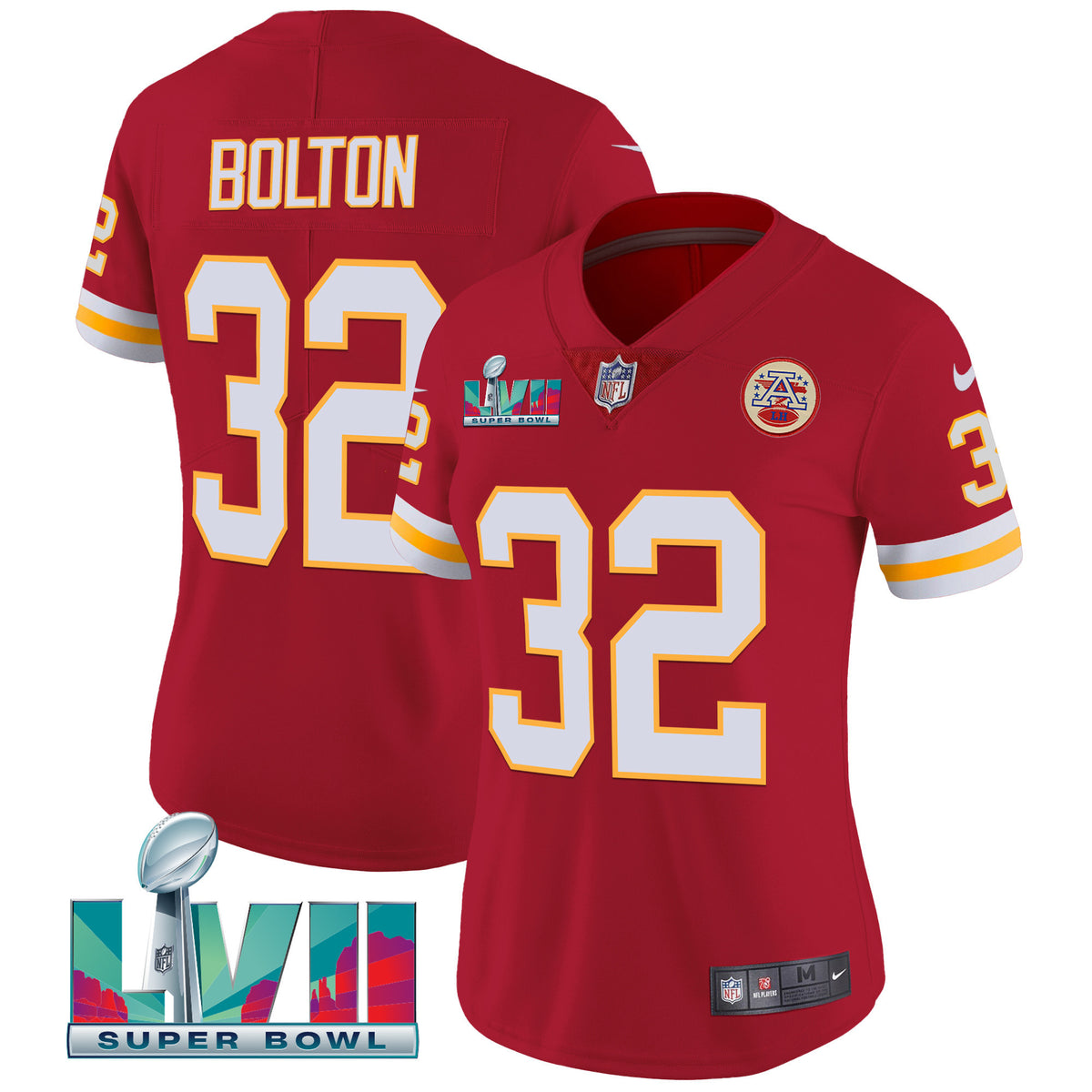 Women's Chiefs Throwback Limited Vapor Jersey - All Stitched - Red - Nick Bolton — view 1