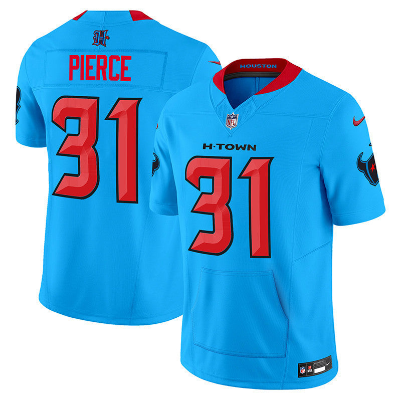 Men's Houston Texans 2024 Vapor Hand Warmer Jersey - All Stitched - Blue - Dameon Pierce — view 1