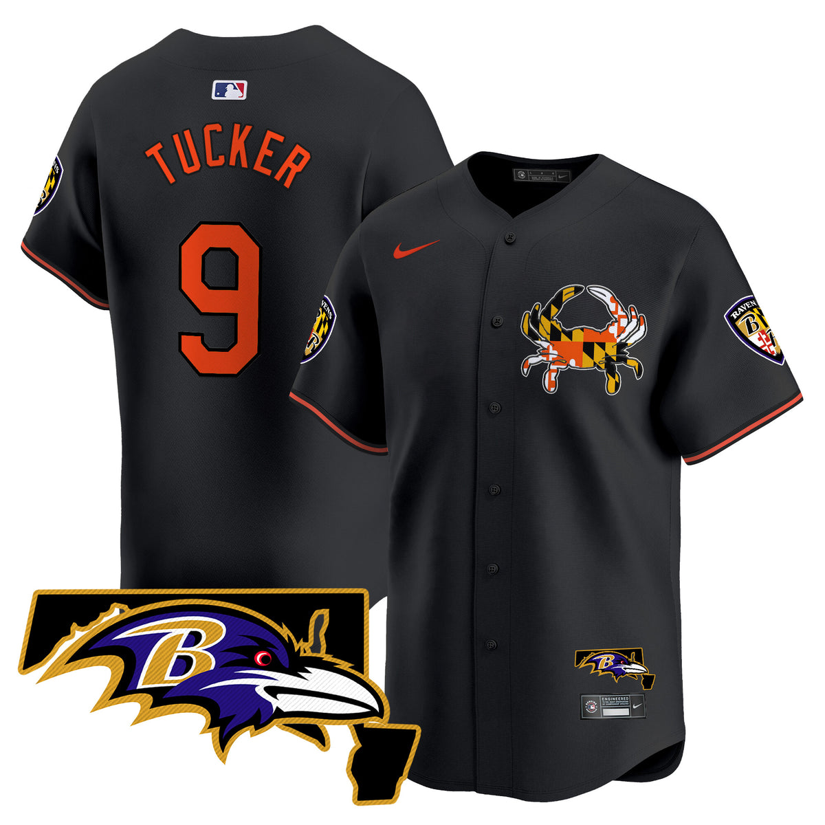 Men's Baltimore Ravens 2024 Vapor Premier Baseball Jersey - All Stitched - Black - Justin Tucker — view 1