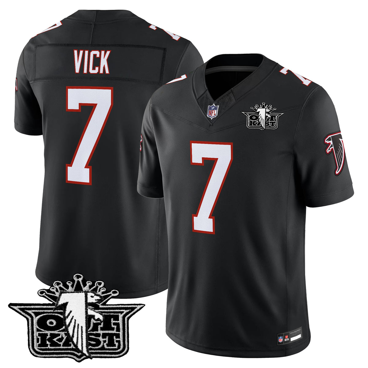 Men's Outkast x Atlanta Falcons 2026 Vapor Limited Jersey - All Stitched - Black - Michael Vick — view 1