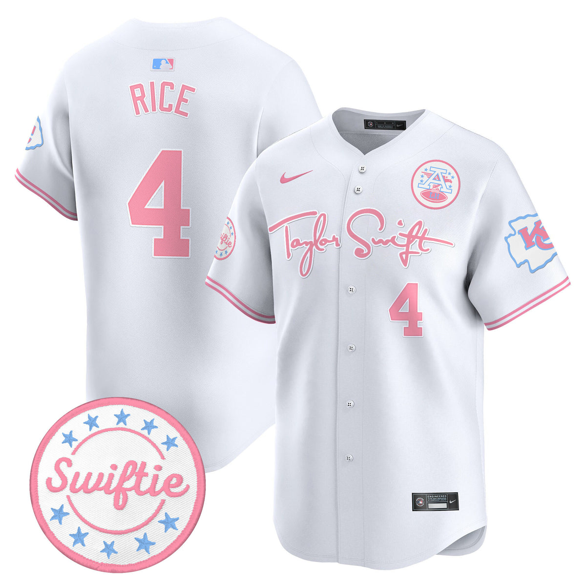 Unisex Chiefs Taylor Swift Bubblegum Pink Vapor Premier Limited Jersey - All Stitched — view 1